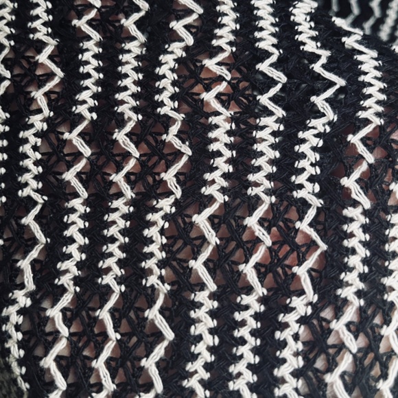 Steve Madden Bodycon Tank Midi Dress Cut Mesh Crochet Striped Pattern Knit S - Picture 12 of 14